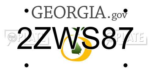 2ZWS87 Georgia License Plate