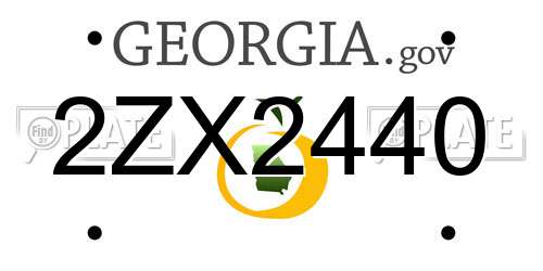2ZX2440 Georgia License Plate
