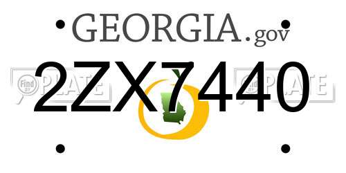 2ZX7440 Georgia License Plate