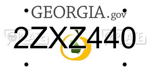 2ZXZ440 Georgia License Plate