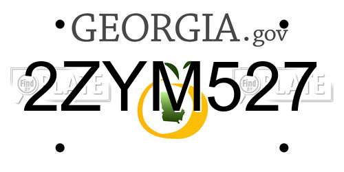 2ZYM527 Georgia License Plate