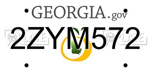 2ZYM572 Georgia License Plate
