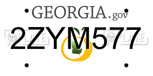 2ZYM577 Georgia License Plate