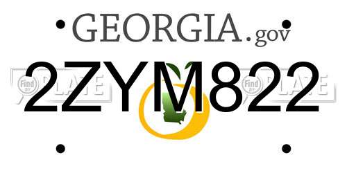 2ZYM822 Georgia License Plate