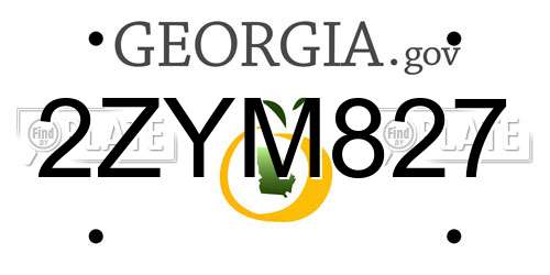 2ZYM827 Georgia License Plate