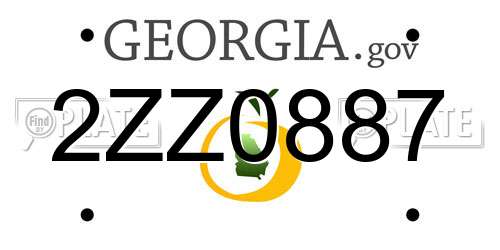 2ZZ0887 Georgia License Plate