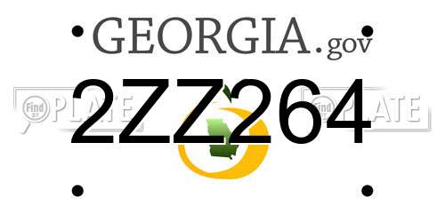 2ZZ264 Georgia License Plate