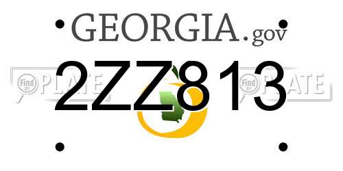 2ZZ813 Georgia License Plate