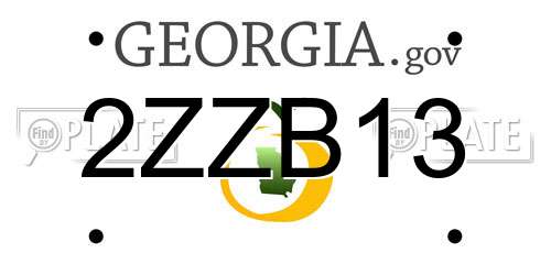 2ZZB13 Georgia License Plate