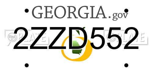 2ZZD552 Georgia License Plate