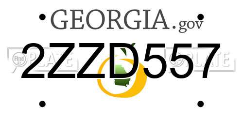 2ZZD557 Georgia License Plate