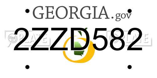 2ZZD582 Georgia License Plate
