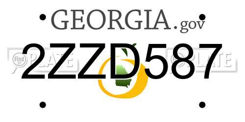2ZZD587 Georgia License Plate