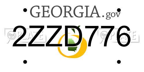 2ZZD776 Georgia License Plate