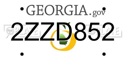 2ZZD852 Georgia License Plate