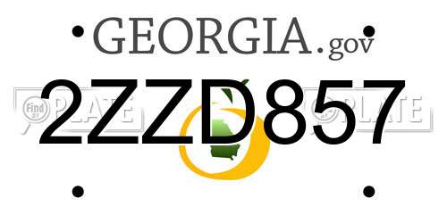 2ZZD857 Georgia License Plate