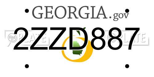 2ZZD887 Georgia License Plate