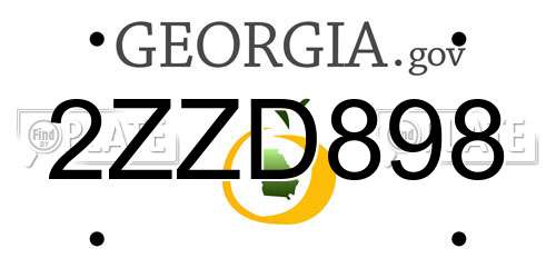 2ZZD898 Georgia License Plate
