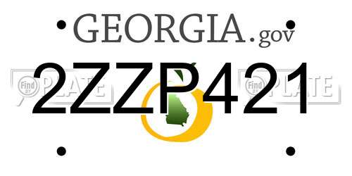 2ZZP421 Georgia License Plate