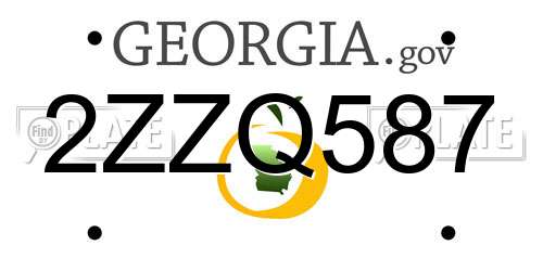 2ZZQ587 Georgia License Plate