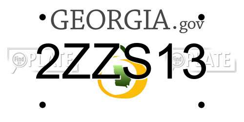 2ZZS13 Georgia License Plate