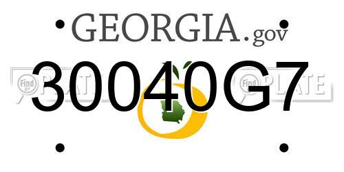 30040G7 Georgia License Plate