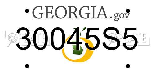 30045S5 Georgia License Plate