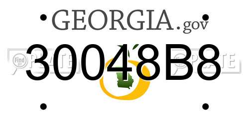 30048B8 Georgia License Plate