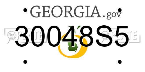 30048S5 Georgia License Plate