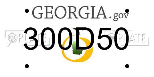 300D50 Georgia License Plate
