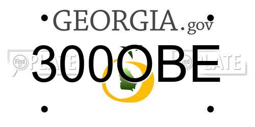 300OBE Georgia License Plate