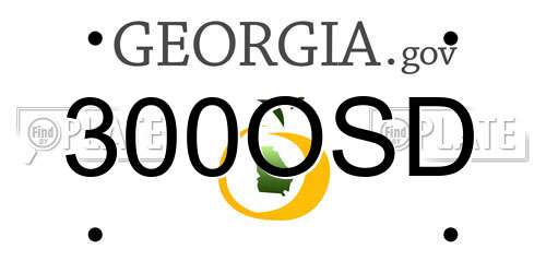 300OSD Georgia License Plate