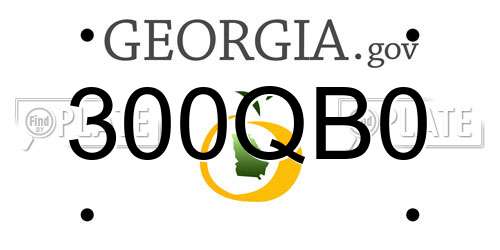 300QB0 Georgia License Plate