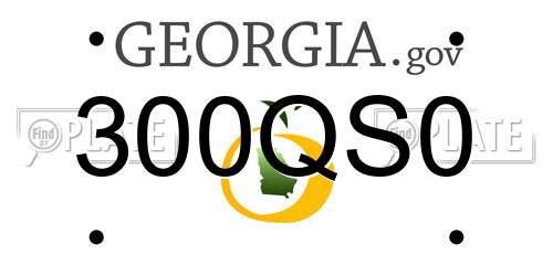 300QS0 Georgia License Plate
