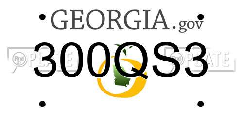 300QS3 Georgia License Plate