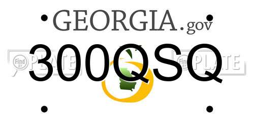 300QSQ Georgia License Plate