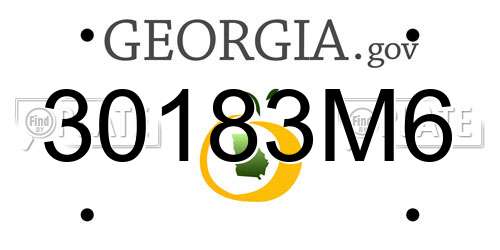 30183M6 Georgia License Plate