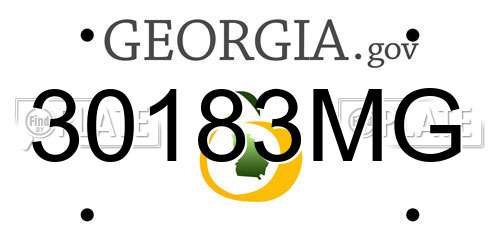 30183MG Georgia License Plate