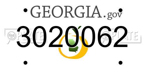 3020062 Georgia License Plate