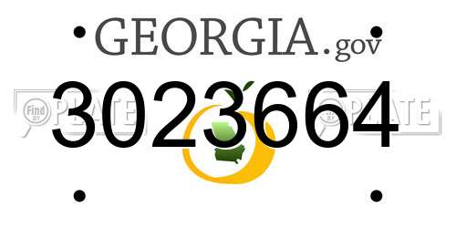 3023664 Georgia License Plate