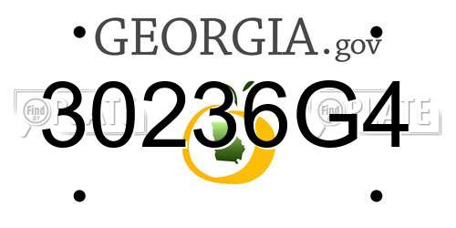 30236G4 Georgia License Plate