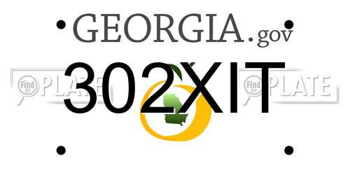 302XIT Georgia License Plate