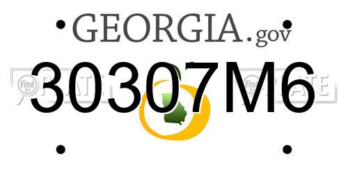 30307M6 Georgia License Plate