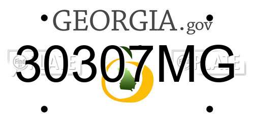 30307MG Georgia License Plate