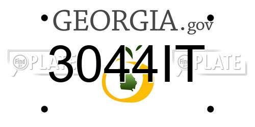 3044IT Georgia License Plate