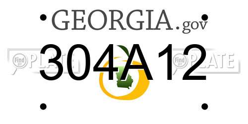 304A12 Georgia License Plate