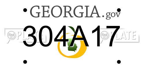 304A17 Georgia License Plate