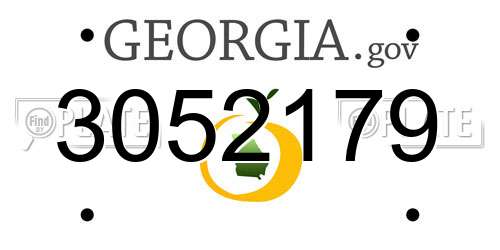 3052179 Georgia License Plate
