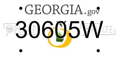 30605W Georgia License Plate