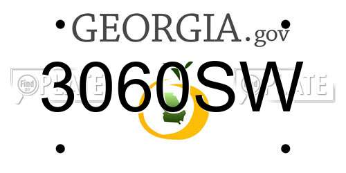 3060SW Georgia License Plate